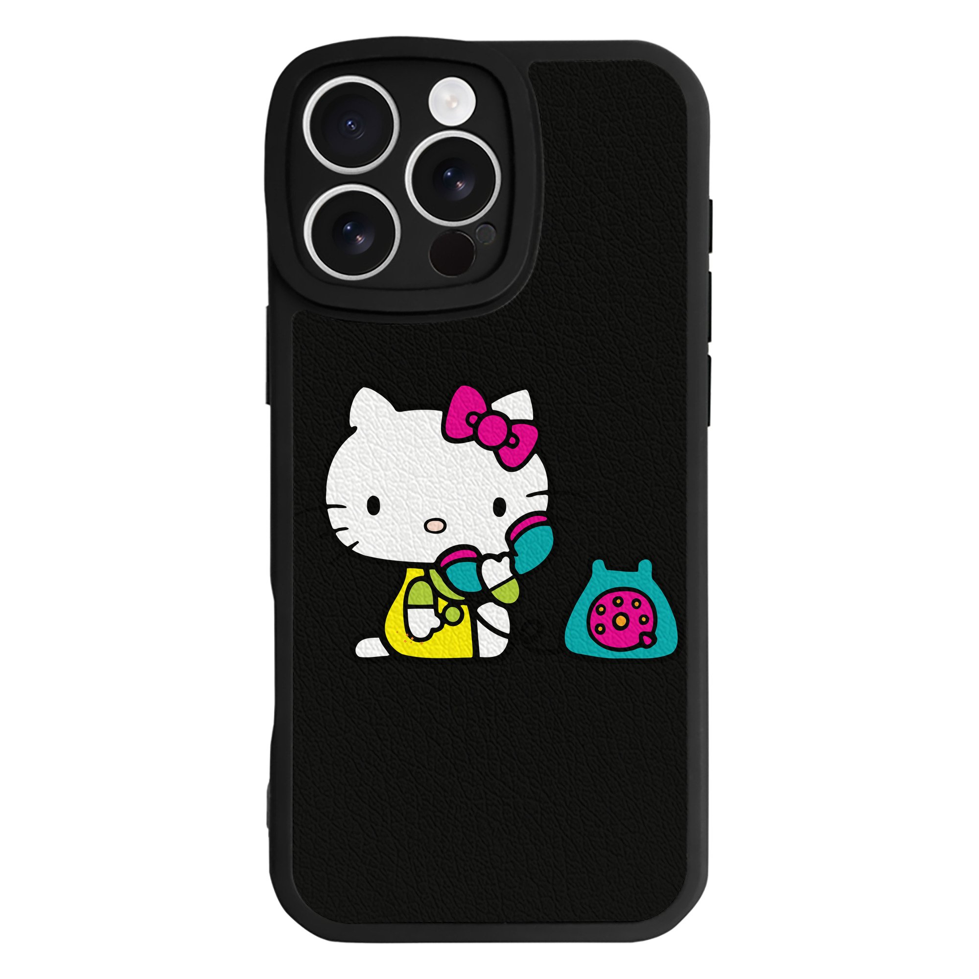 （画像用） Hello Kitty ハローキティ 【iPhone 16シリーズ対応】シリコンスマホケース（レザー調） 材質：シリコン